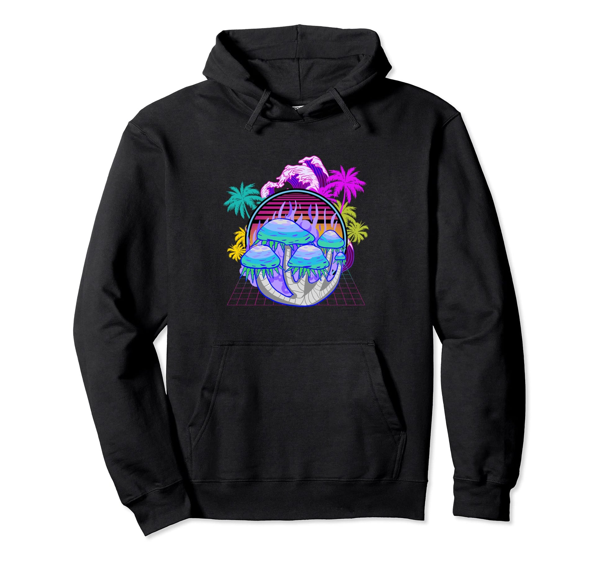 Vaporwave Aesthetic Mushroom Wave Hoodie - Novelty Apparel for Adults - T-Shirt, Sweatshirt, Hoodie