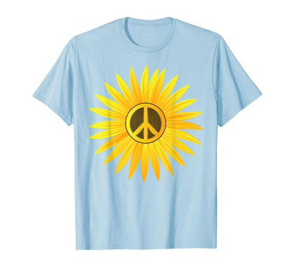 Peace Love Sunflower Sun Helianthus Gift T-Shirt - Streetwear Style Unisex - T-Shirt, Sweatshirt, Hoodie