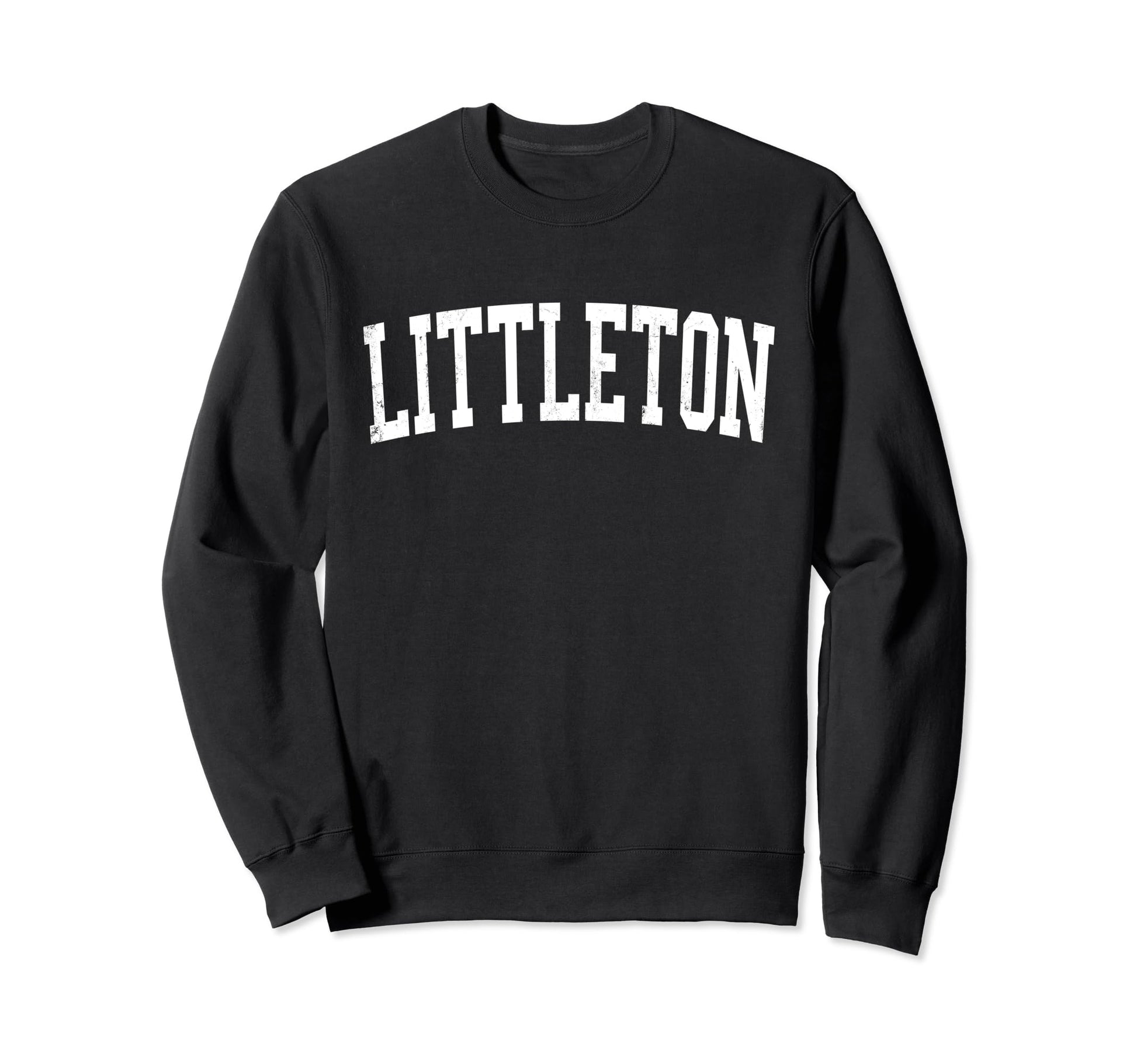 Littleton Co Distressed White Varsity Sweatshirt - Custom Art Print Unisex - T-Shirt, Sweatshirt, Hoodie