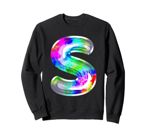 Letter S Tie Dye Balloon Sweatshirt - Casual Everyday Wear for Adults - T-Shirt, Sweatshirt, Hoodie