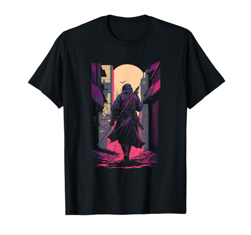 Cyberpunk Samurai Japanese Vaporwave T-Shirt - Novelty Apparel for Adults - T-Shirt, Sweatshirt, Hoodie