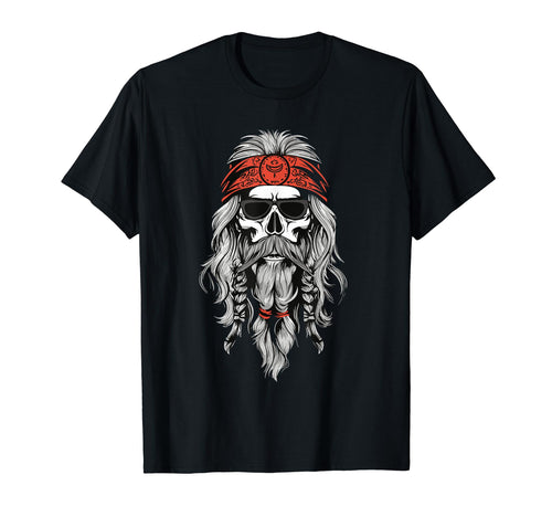Rocker Hippie Vibes Skull Red T-Shirt - Casual Everyday Wear for Adults - T-Shirt, Sweatshirt, Hoodie