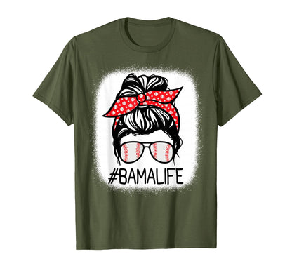 Bama Bleached Messy Bun Baseball T-Shirt - Trendy Graphic Unisex - T-Shirt, Sweatshirt, Hoodie