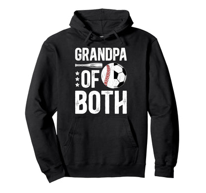 Grandpa Both Baseball Soccer Grandpa Hoodie - Aesthetic Graphic for Adults - T-Shirt, Sweatshirt, Hoodie