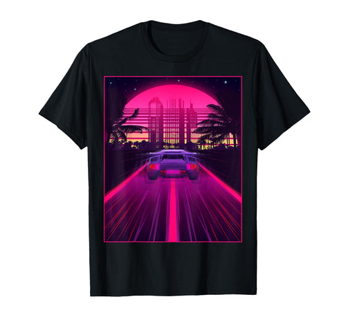 Synthwave Aesthetic Vaporwave 80S 90S Car T-Shirt - Graphic Print Men Women - T-Shirt, Sweatshirt, Hoodie