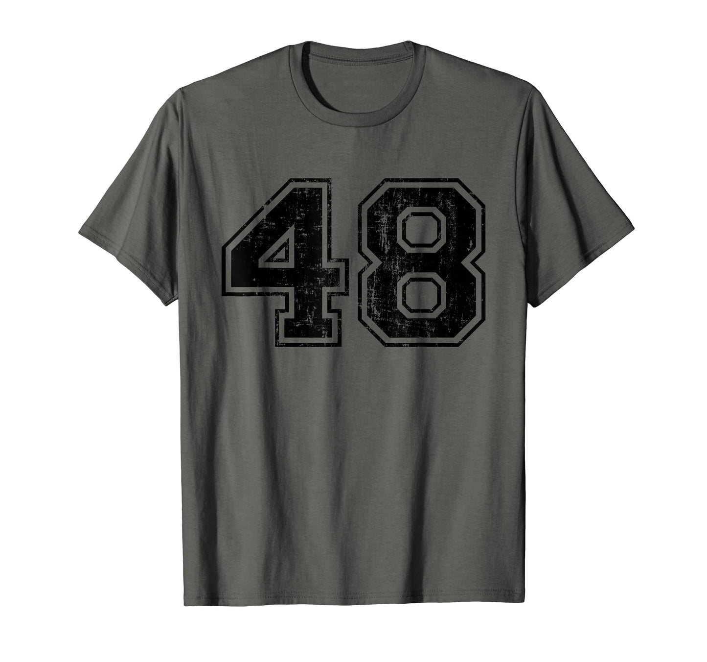 Number 48 Varsity Distressed Sport T-Shirt - Novelty Apparel Men Women - T-Shirt, Sweatshirt, Hoodie