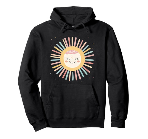 Sun 70S Rainbow Art Boho Boho Sun Hoodie - Unique Graphic for Adults - T-Shirt, Sweatshirt, Hoodie