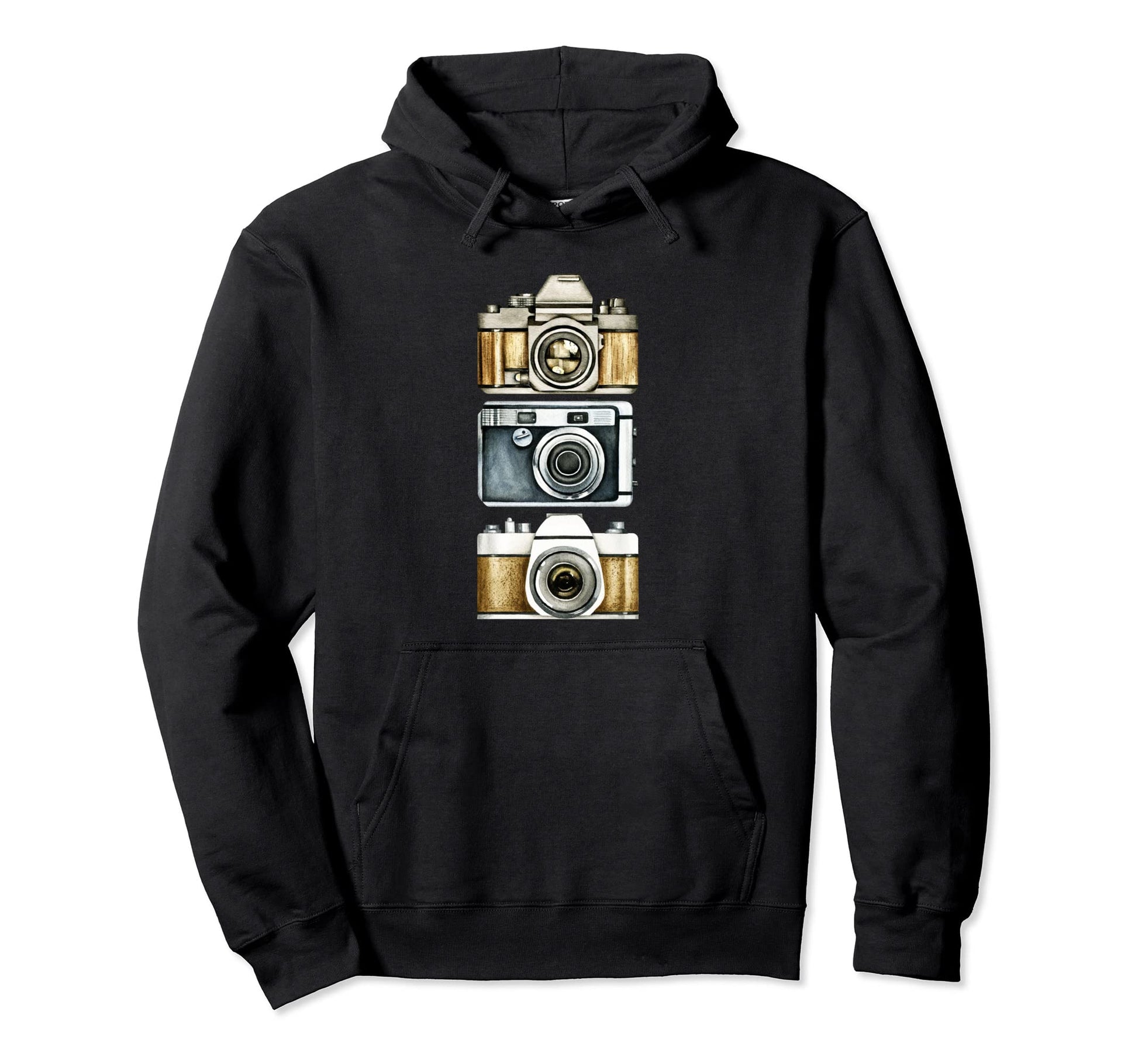 Watercolor Photo Camera Photography Hoodie - Fun Novelty Design Men Women - T-Shirt, Sweatshirt, Hoodie