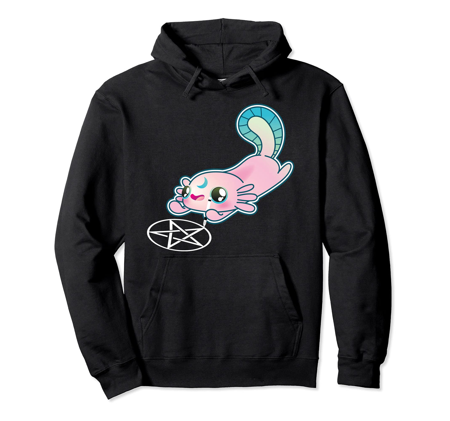 Axolotl Pentagram Goth Axolotl Hoodie - Streetwear Style for Adults - T-Shirt, Sweatshirt, Hoodie