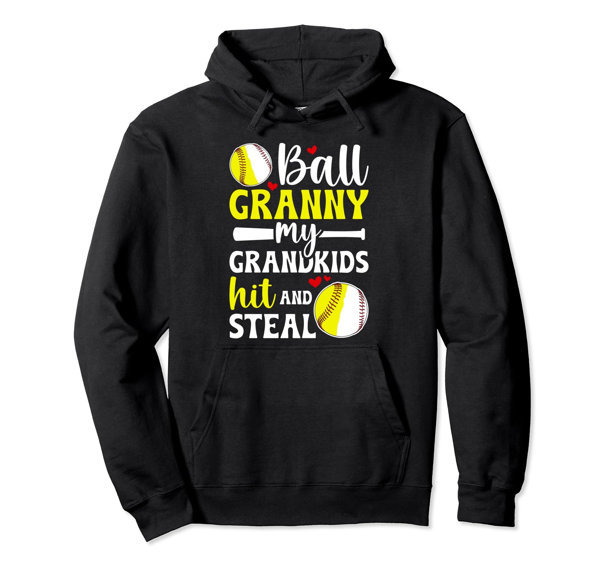 Ball Granny My Grandkids Baseball Softball Hoodie - Unique Graphic Unisex - T-Shirt, Sweatshirt, Hoodie