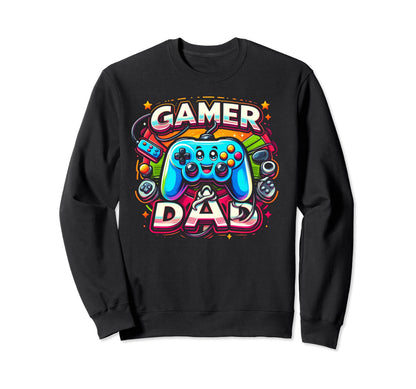 Gamer Dad Game Controller Gaming Sweatshirt - Unique Graphic Men Women - T-Shirt, Sweatshirt, Hoodie