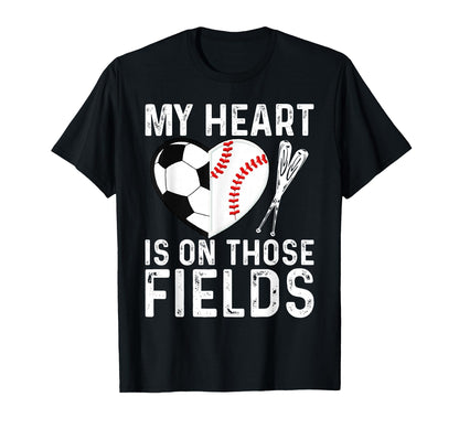 My Heart Is Those Fields Funny Soccer T-Shirt - Aesthetic Graphic Unisex - T-Shirt, Sweatshirt, Hoodie
