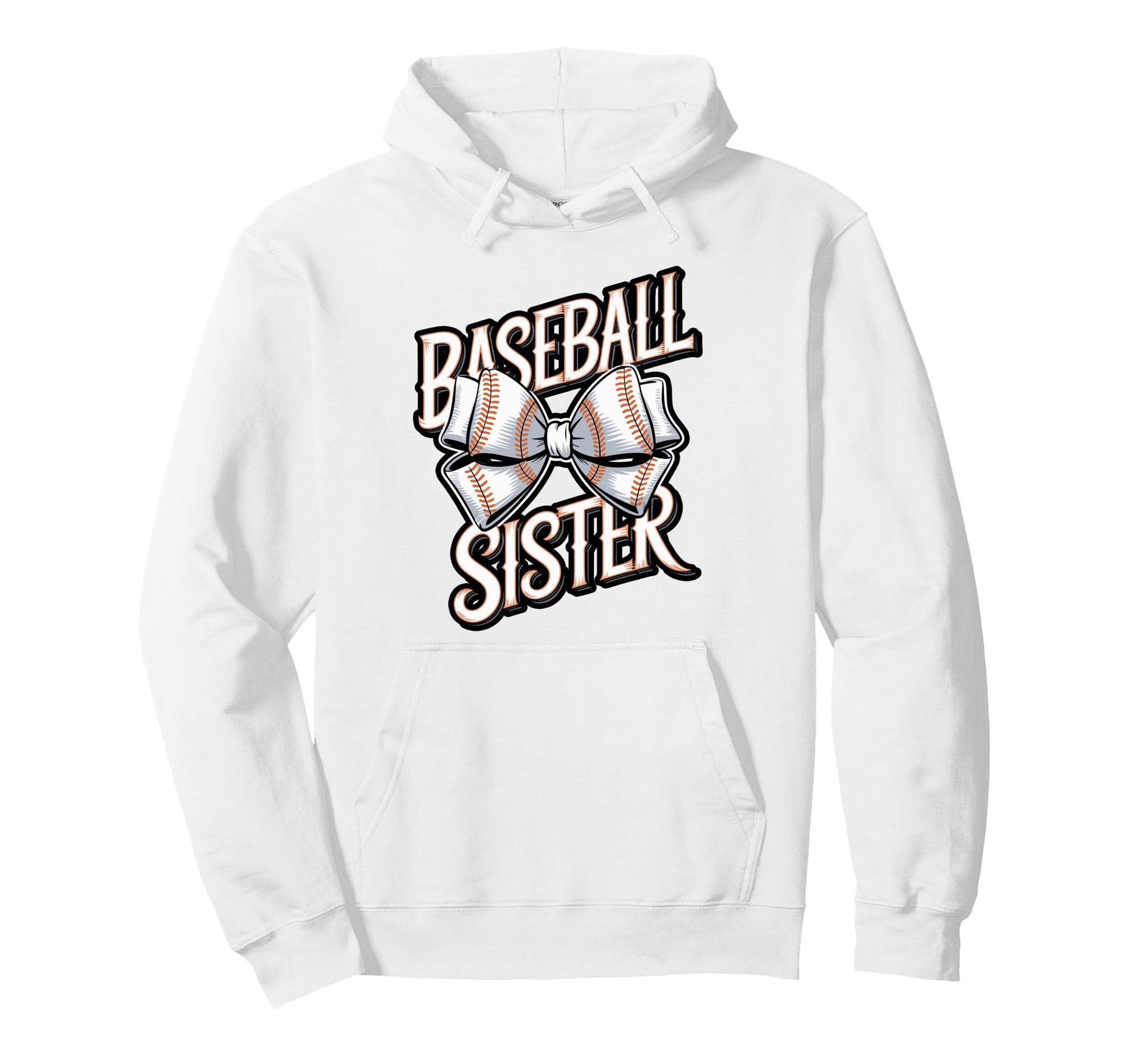 Baseball Sister Bow Sports Hoodie - Graphic Print for Adults - T-Shirt, Sweatshirt, Hoodie