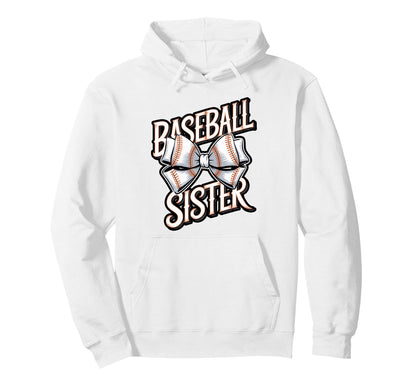 Baseball Sister Bow Sports Hoodie - Graphic Print for Adults - T-Shirt, Sweatshirt, Hoodie