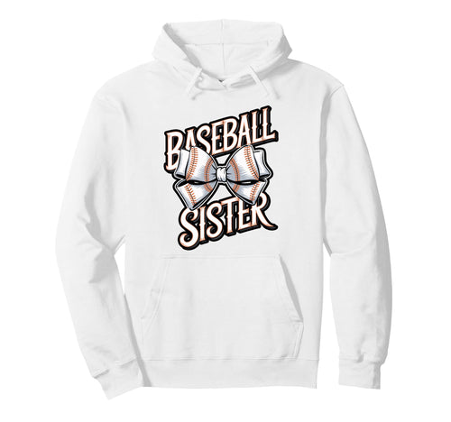 Baseball Sister Bow Sports Hoodie - Graphic Print for Adults - T-Shirt, Sweatshirt, Hoodie