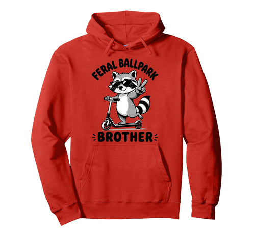 Raccoon And Scooter Feral Ballpark Hoodie - Casual Everyday Wear Unisex - T-Shirt, Sweatshirt, Hoodie