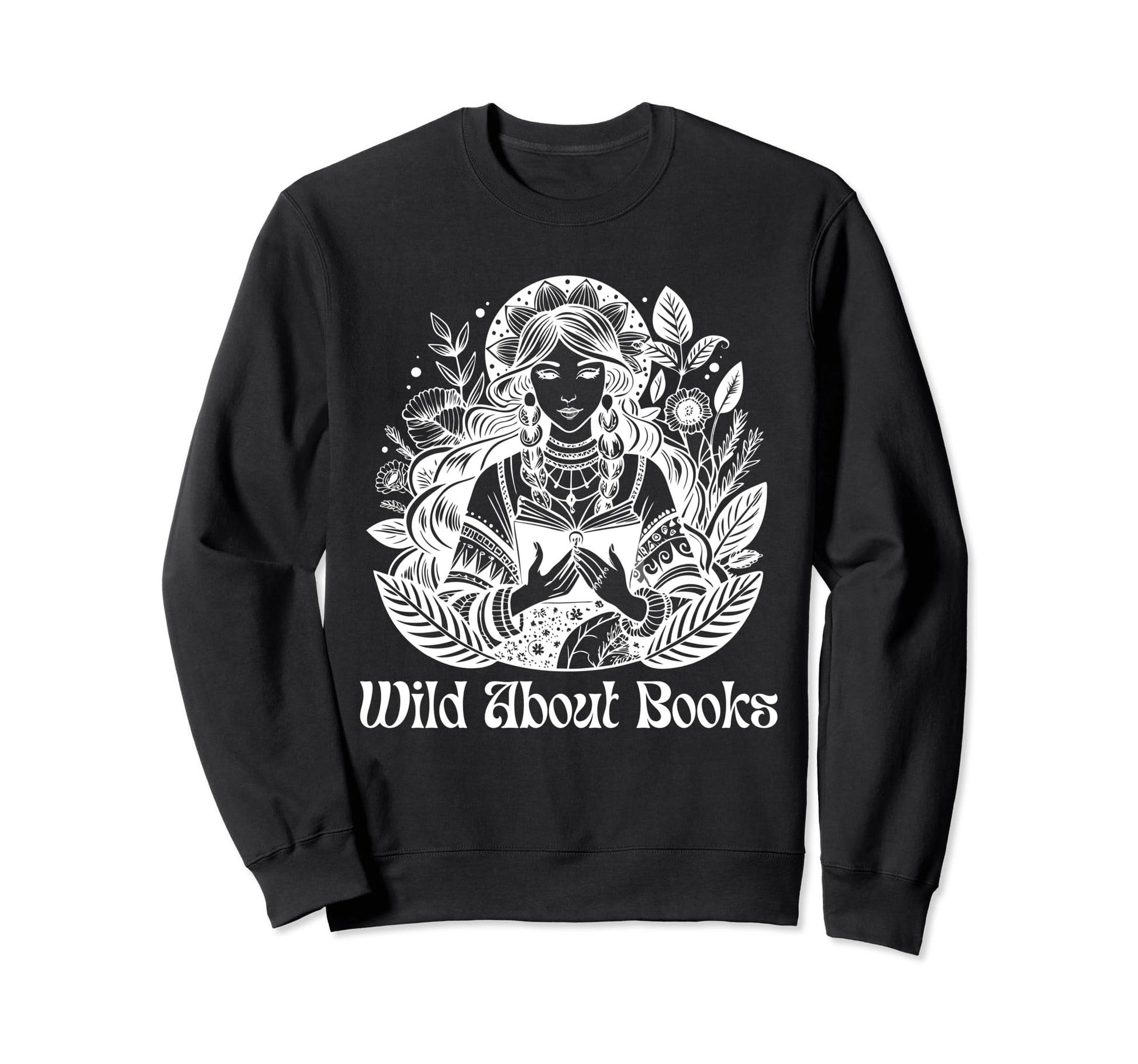 Wild About Books Boho Reading Sweatshirt - Aesthetic Graphic for Adults - T-Shirt, Sweatshirt, Hoodie