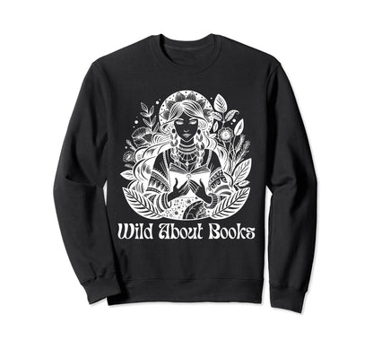 Wild About Books Boho Reading Sweatshirt - Aesthetic Graphic for Adults - T-Shirt, Sweatshirt, Hoodie
