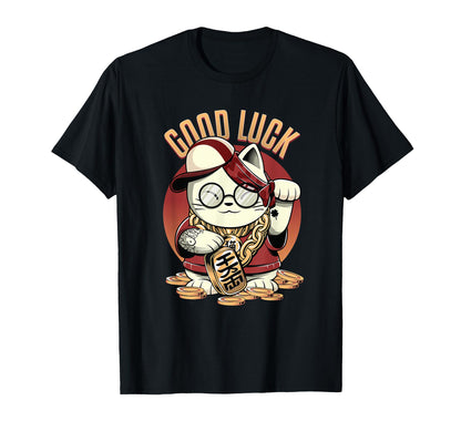 Lucky Cat Maneki Neko Aesthetic Edgy T-Shirt - Streetwear Style for Adults - T-Shirt, Sweatshirt, Hoodie
