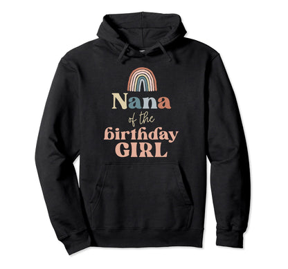 Nana Birthday Boho Rainbow Party Hoodie - Trendy Graphic for Adults - T-Shirt, Sweatshirt, Hoodie