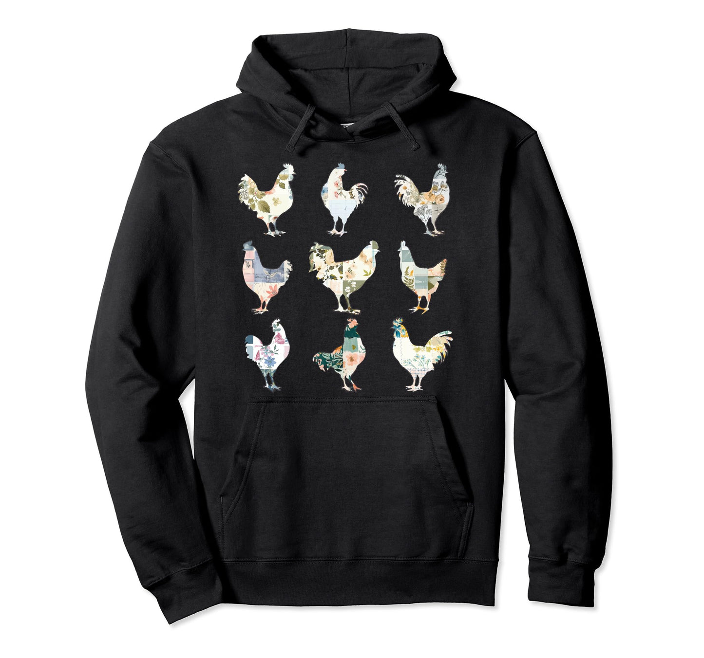 Womens Chicken Hen Boho Farmhouse Hoodie - Novelty Apparel for Adults - T-Shirt, Sweatshirt, Hoodie