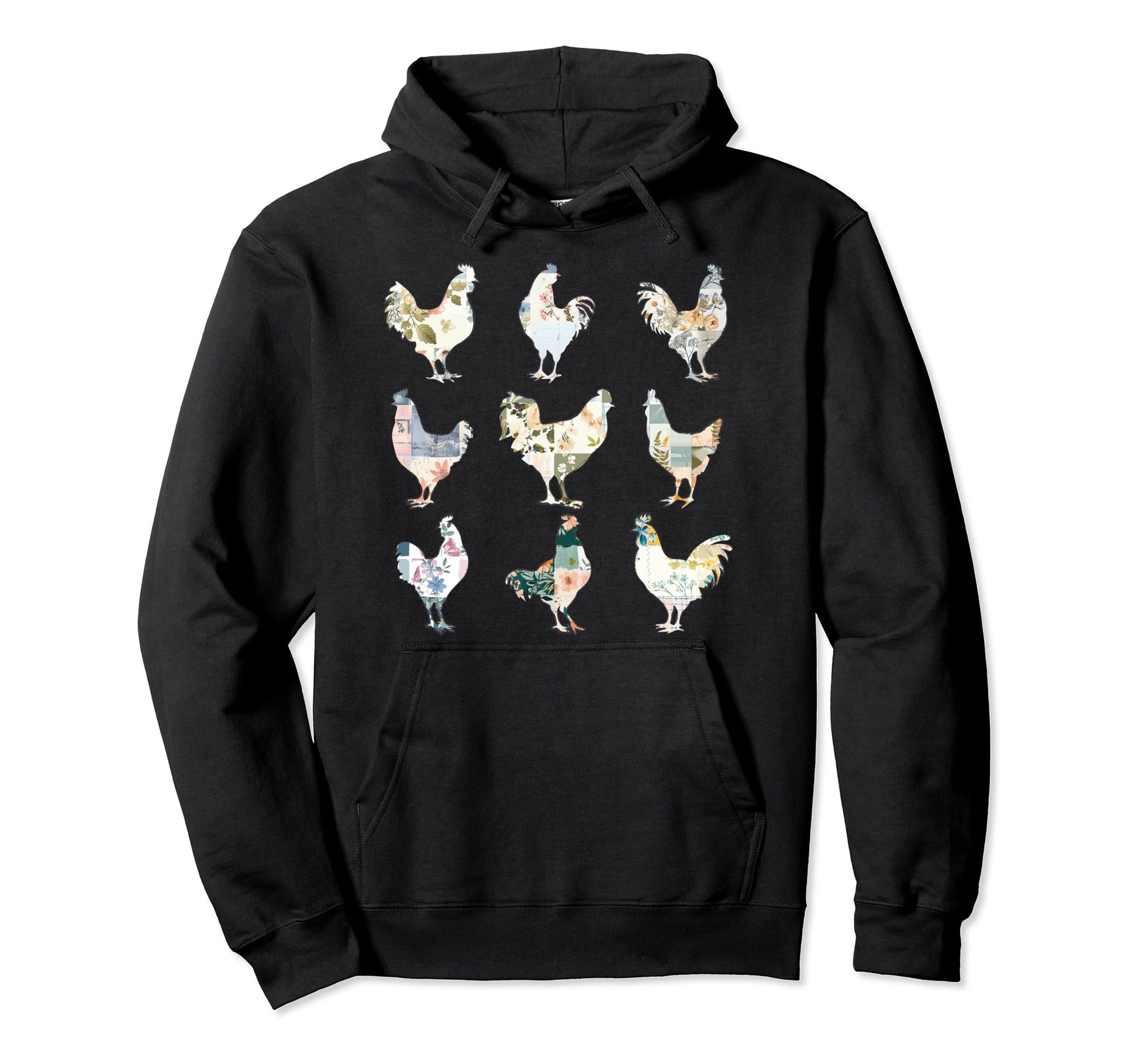 Womens Chicken Hen Boho Farmhouse Hoodie - Novelty Apparel for Adults - T-Shirt, Sweatshirt, Hoodie