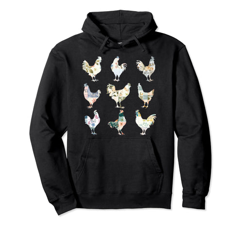 Womens Chicken Hen Boho Farmhouse Hoodie - Novelty Apparel for Adults - T-Shirt, Sweatshirt, Hoodie