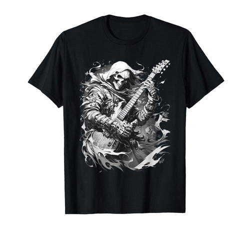 Skeleton Playing Guitar Rock Star T-Shirt - Trendy Graphic for Adults - T-Shirt, Sweatshirt, Hoodie