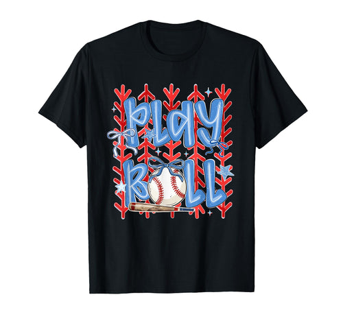 Coquette Play Ball Baseball Season T-Shirt - Minimalist Print Men Women - T-Shirt, Sweatshirt, Hoodie