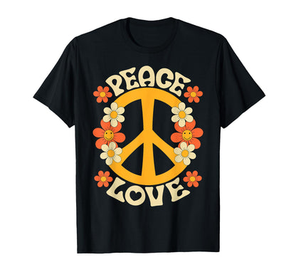 Peace Sign Love 60S 70S Costume 70 Theme T-Shirt - Graphic Print Men Women - T-Shirt, Sweatshirt, Hoodie