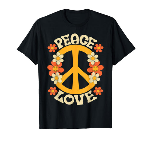 Peace Sign Love 60S 70S Costume 70 Theme T-Shirt - Graphic Print Men Women - T-Shirt, Sweatshirt, Hoodie