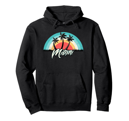Matching Family Vacation Sunset Miami Hoodie - Custom Art Print Men Women - T-Shirt, Sweatshirt, Hoodie