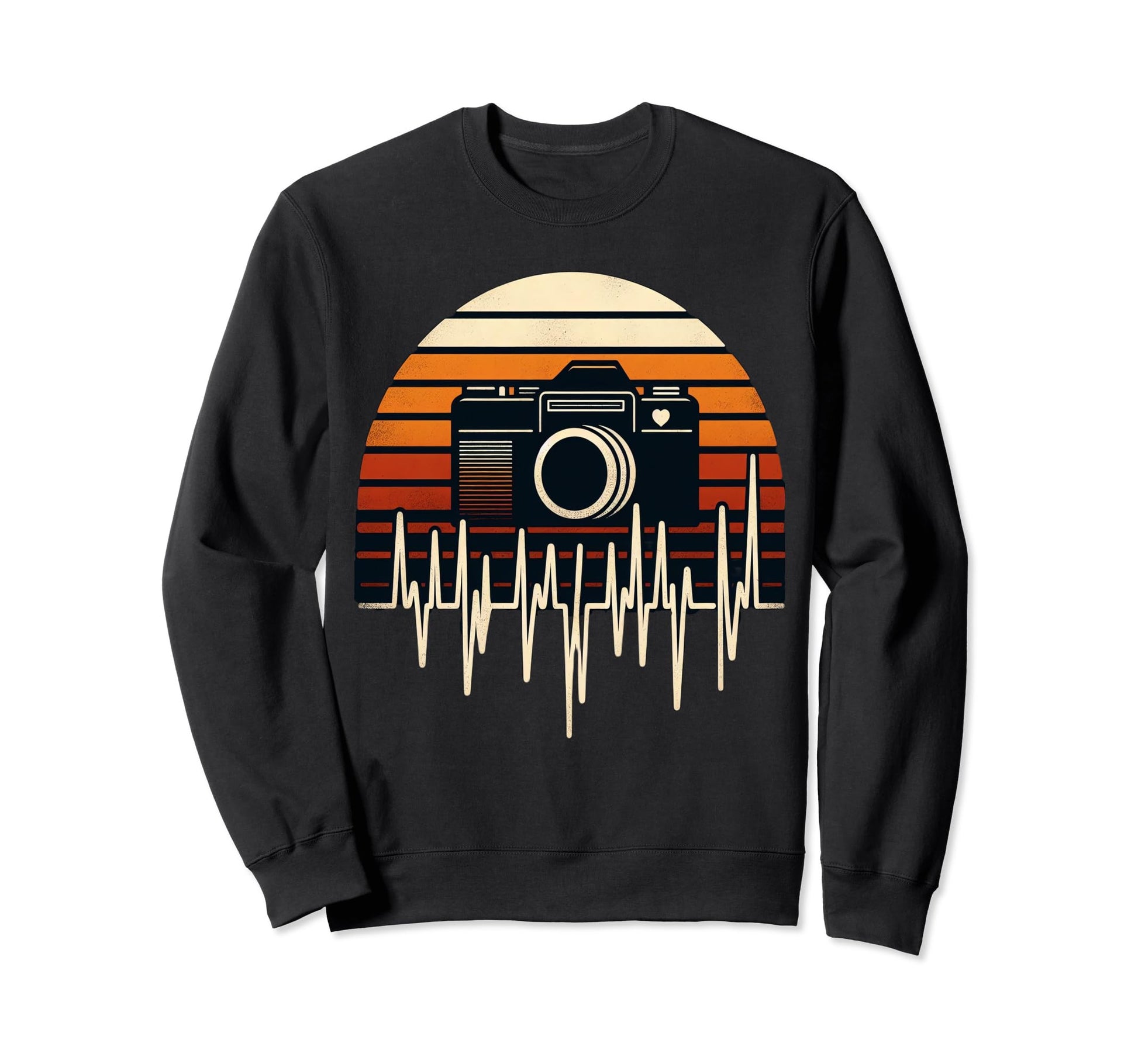 Photographer Camera Heartbeat Pulse Sweatshirt - Unique Graphic Men Women - T-Shirt, Sweatshirt, Hoodie