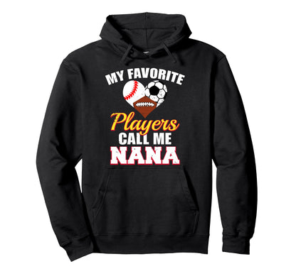 My Favorite Players Baseball Soccer Football Hoodie - Graphic Print Unisex - T-Shirt, Sweatshirt, Hoodie