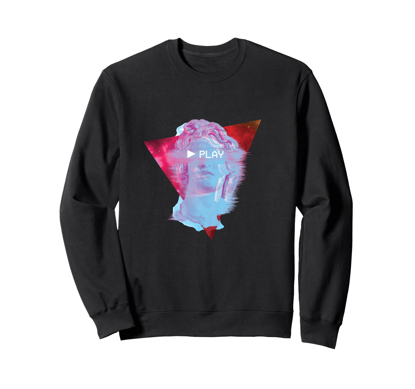 Glitch Greek Statue Play Sweatshirt - Streetwear Style for Adults - T-Shirt, Sweatshirt, Hoodie