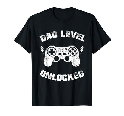 Dad Level Unlocked Gaming Controller T-Shirt - Novelty Apparel Unisex - T-Shirt, Sweatshirt, Hoodie