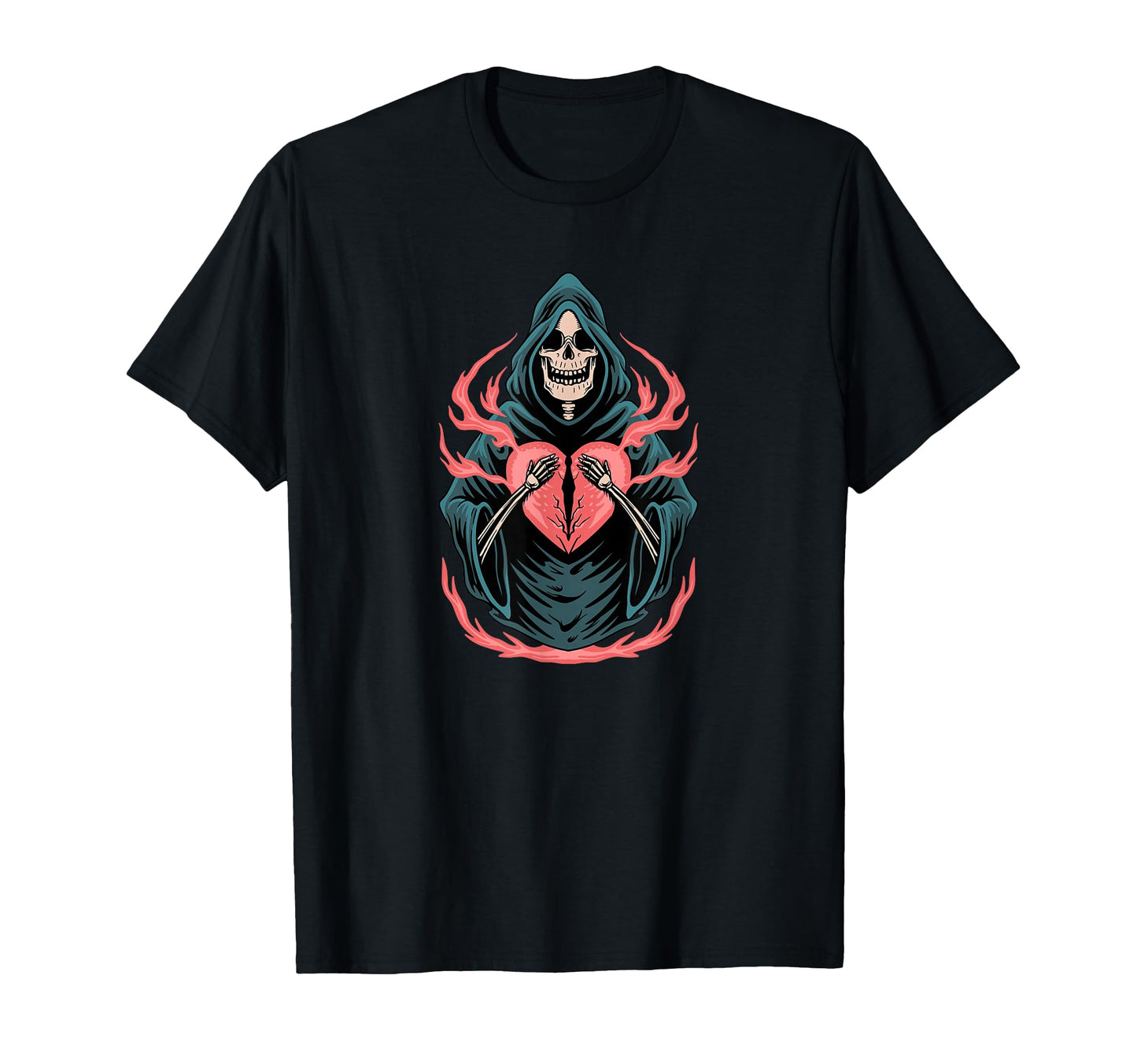 Broken Heart Death Skull Aesthetic Edgy T-Shirt - Trendy Graphic Unisex - T-Shirt, Sweatshirt, Hoodie