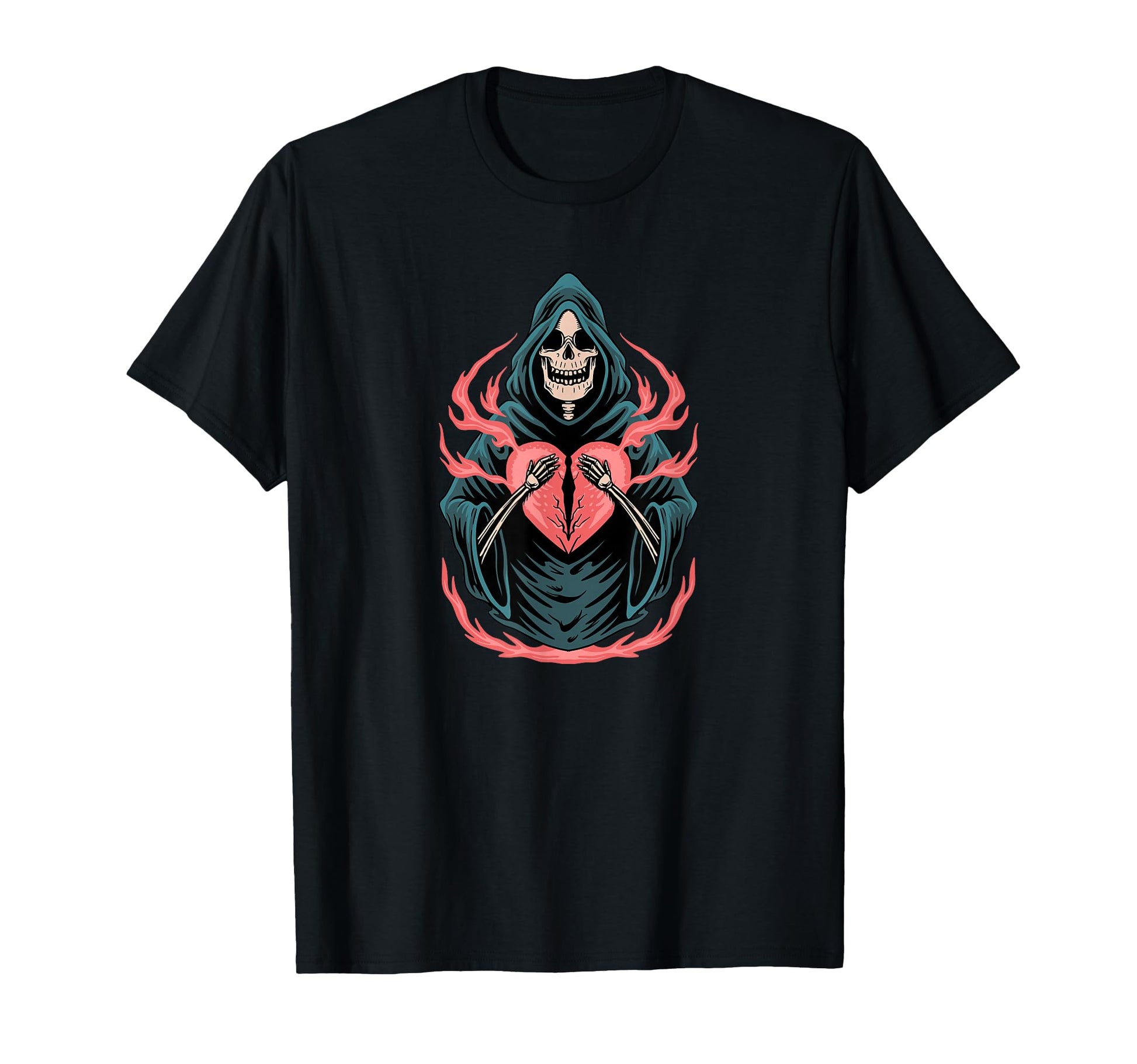 Broken Heart Death Skull Aesthetic Edgy T-Shirt - Trendy Graphic Unisex - T-Shirt, Sweatshirt, Hoodie