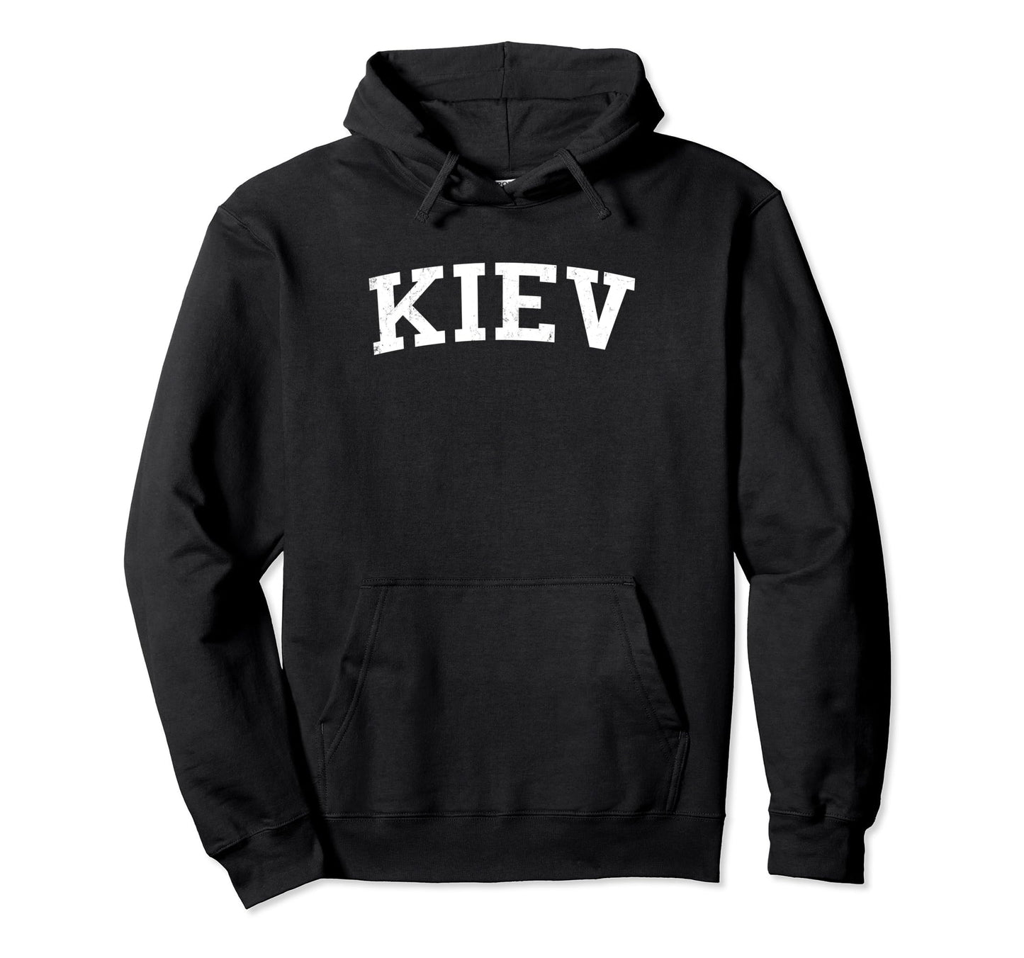 Kiev Ukraine Distressed White Varsity Hoodie - Minimalist Print Men Women - T-Shirt, Sweatshirt, Hoodie