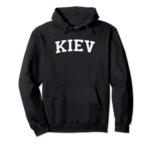 Kiev Ukraine Distressed White Varsity Hoodie - Minimalist Print Men Women - T-Shirt, Sweatshirt, Hoodie