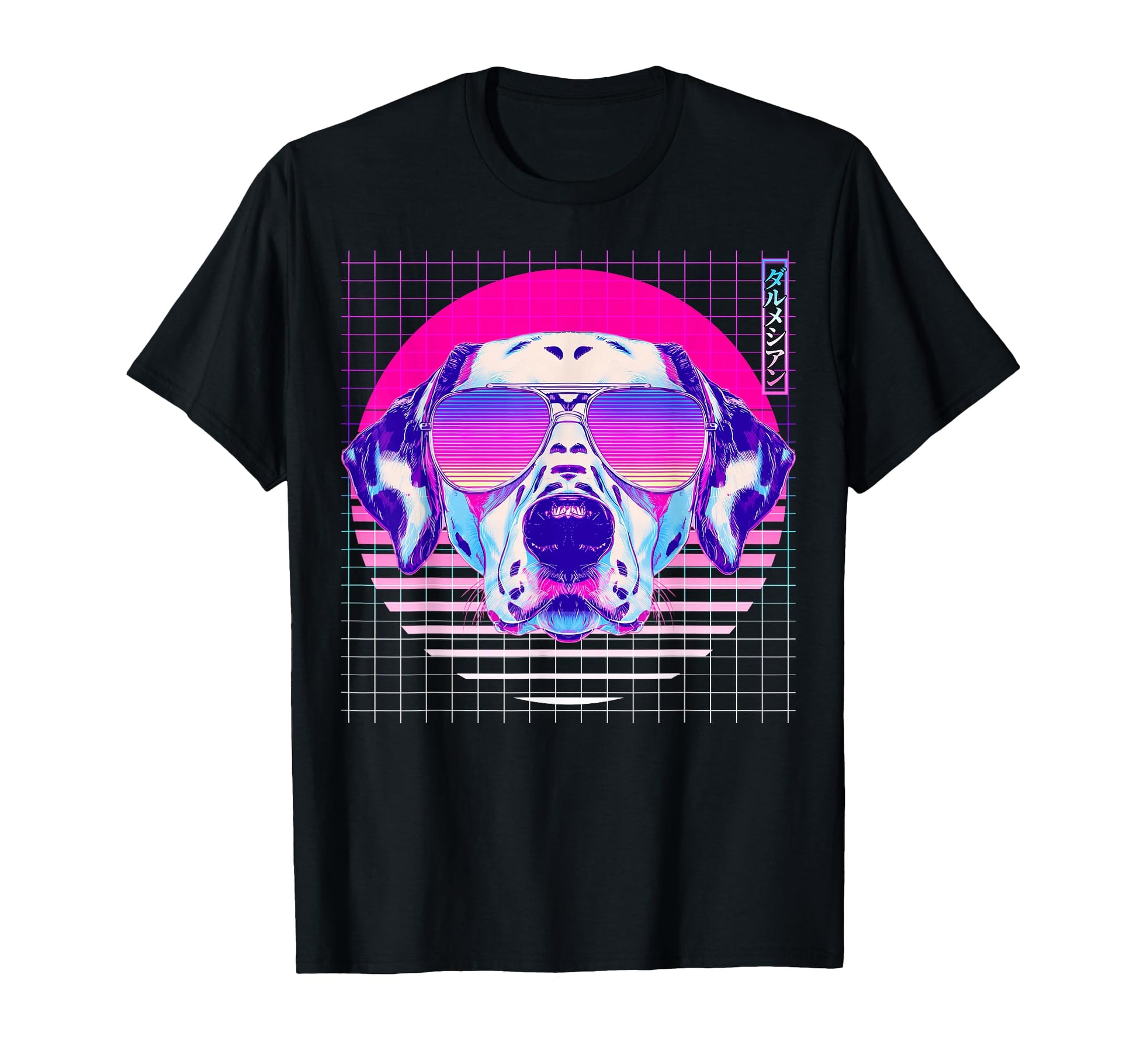Dalmatian Sunglasses Dog Vaporwave T-Shirt - Aesthetic Graphic for Adults - T-Shirt, Sweatshirt, Hoodie
