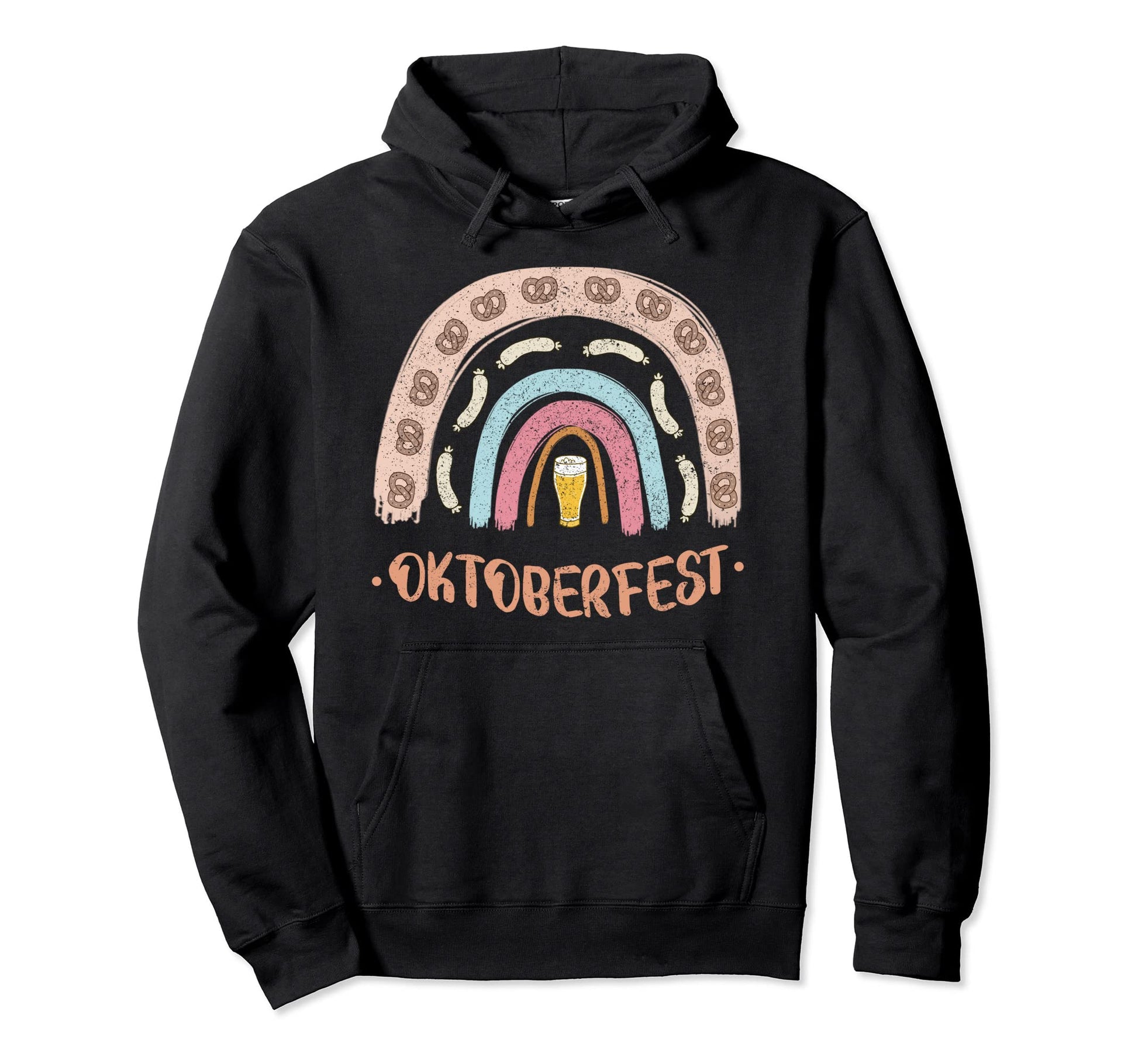 German Oktoberfest Sausage Pretzel Hoodie - Custom Art Print for Adults - T-Shirt, Sweatshirt, Hoodie