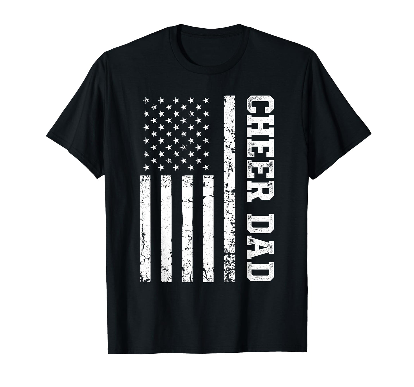 Cheer Dad Cheerleading American Flag T-Shirt - Unique Graphic Men Women - T-Shirt, Sweatshirt, Hoodie