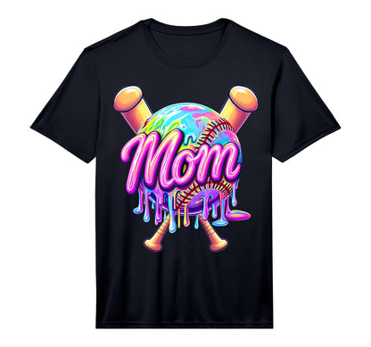 Baseball Drip Mom Tie Dye Baseball T-Shirt - Streetwear Style for Adults - T-Shirt, Sweatshirt, Hoodie