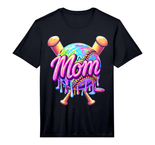 Baseball Drip Mom Tie Dye Baseball T-Shirt - Streetwear Style for Adults - T-Shirt, Sweatshirt, Hoodie