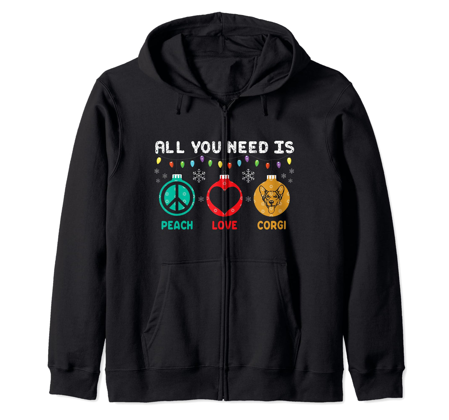All You Need Is Peace Love Corgi Dog Hoodie - Streetwear Style for Adults - T-Shirt, Sweatshirt, Hoodie