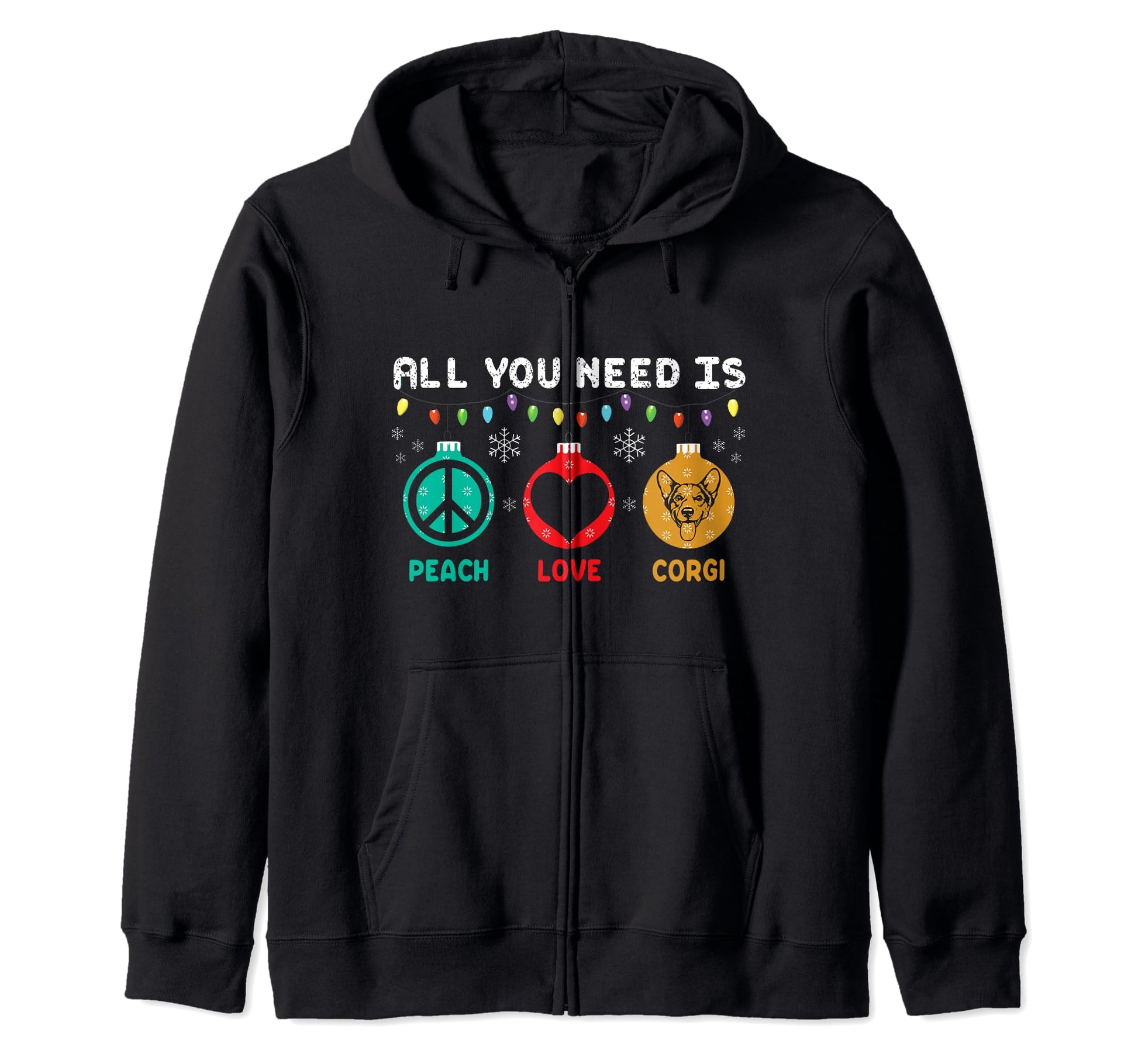 All You Need Is Peace Love Corgi Dog Hoodie - Streetwear Style for Adults - T-Shirt, Sweatshirt, Hoodie