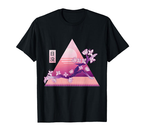 Cherry Blossom Japanese Sakura Vaporwave T-Shirt - Minimalist Print Unisex - T-Shirt, Sweatshirt, Hoodie