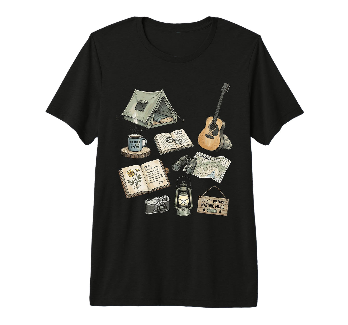 Solo Nature Camping Journal Forest T-Shirt - Aesthetic Graphic Men Women - T-Shirt, Sweatshirt, Hoodie