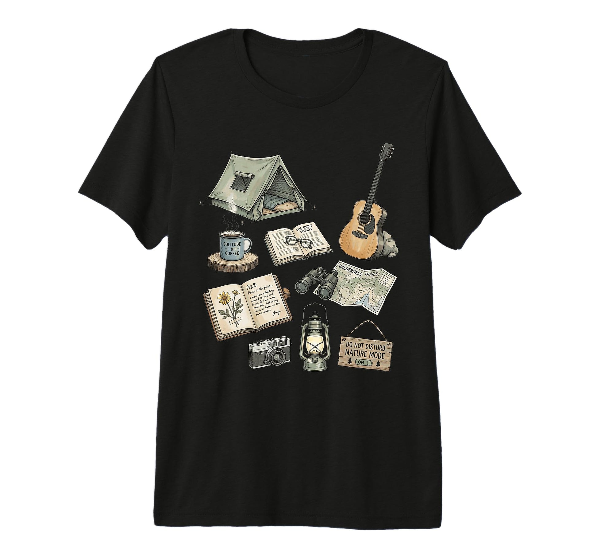 Solo Nature Camping Journal Forest T-Shirt - Aesthetic Graphic Men Women - T-Shirt, Sweatshirt, Hoodie